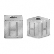 Abalorios Acero Inox letra H Plateado