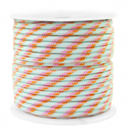 Cord&oacute;n estilo marino 2mm turquesa-rosa