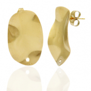 Pendientes Acero Inox óvalo con anilla Dorado