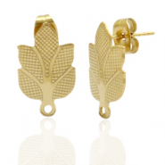 Pendientes Acero Inox óvalo con anilla Dorado