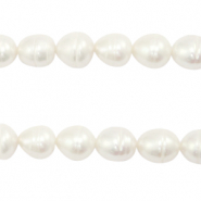 BQ Perlas de agua dulce grano de arroz 10x9mm Blanco natural