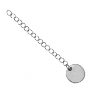 Fornituras Acero inox extenci&oacute;n de cadena moneda 12mm Plateado