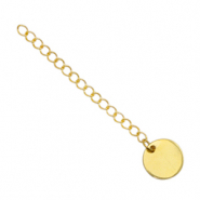 Fornituras Acero inox extenci&oacute;n de cadena moneda 10mm Dorado