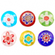 Abalorios Millefiori disco flor 8mm Multicolor