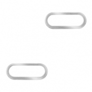 Colgantes/entrepieza acero Inox óvalo Plateado