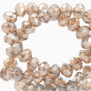 Abalorios faceteados disco 6x4 mm Beige champagne-revestimiento pearl shine