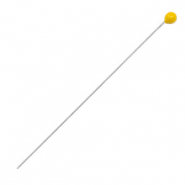 Fornituras met&aacute;licas DQ bastones cabeza bola 52mm Plata vieja-Amarillo tropical (sin n&iacute;quel)