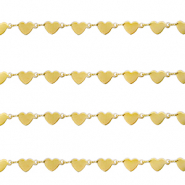 Fornituras Acero Inox cadena jasseron corazón Dorado