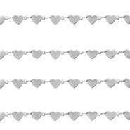 Fornituras Acero Inox cadena jasseron corazón Plateado