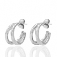 Pendientes Acero Inox criolla Plateado