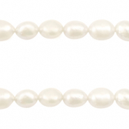 BQ Perlas de agua dulce nugget ovalada 9x7-8mm Blanco natural