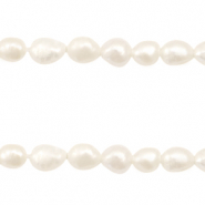 BQ Perlas de agua dulce nugget redondas 7-8mm Blanco natural