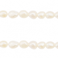 BQ Perlas de agua dulce nugget ovalada 4-5x3-4mm Blanco natural
