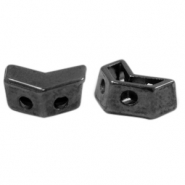 Abalorios metálicos DQ duo beads flecha Plata antracita (sin níquel)