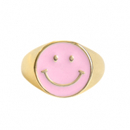 Anillos Must-have esmalte smiley Rosa-dorado