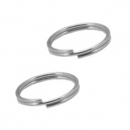 Fornituras Acero inox anillos dobles 10mm Plateado
