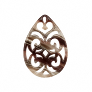 Colgantes de resina barroc gota Mix marr&oacute;n