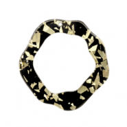 Colgantes de resina asim&eacute;trico Negro champagne