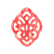 Colgantes de resina rombo barok Rosa coral vivo