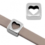 Abalorios metálicos DQ plata vieja Correderas metálica DQ plata vieja 