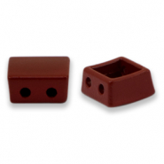 Abalorios Tile cuadrado Marr&oacute;n barrica