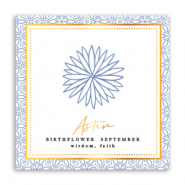 Tarjetas para joyer&iacute;a Flor de nacimiento Septiembre-Aster Azul suave