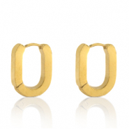 Pendientes Acero Inox ovalado Dorado