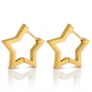 Pendientes Acero Inox estrella Dorado