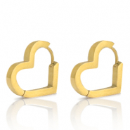 Pendientes Acero Inox coraz&oacute;n Dorado
