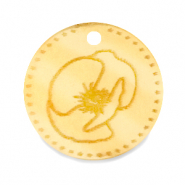Colgantes Plexx 20mm Flor de nacimiento Agosto-Amapola Dorado