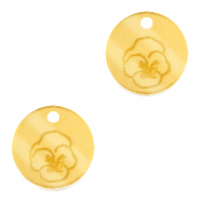 Colgantes Plexx 12mm Flor de nacimiento Febrero-Violeta Dorado