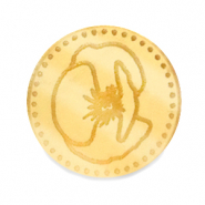 Cabuch&oacute;n Plexx 20mm Flor de nacimiento Agosto-Amapola Dorado