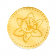 Cabuch&oacute;n Plexx 20mm Flor de nacimiento Marzo-Pascua Dorado