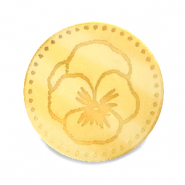 Cabuch&oacute;n Plexx 20mm Flor de nacimiento Febrero-Violeta Dorado