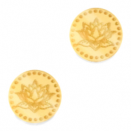 Cabuch&oacute;n Plexx 12mm Flor de nacimiento Julio-Nen&uacute;far Dorado