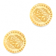 Cabuch&oacute;n Plexx 12mm Flor de nacimiento Enero-Clavel Dorado