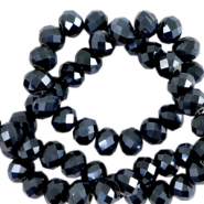 Abalorios faceteados disco 8x6 mm Negro-revestimiento pearl shine