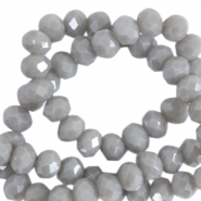 Abalorios faceteados disco 8x6 mm Gris nublado-revestimiento pearl shine