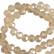 Abalorios faceteados disco 8x6 mm Beige latte-revestimiento pearl shine