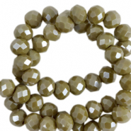 Abalorios faceteados disco 6x4 mm Verde musgo-revestimiento pearl shine