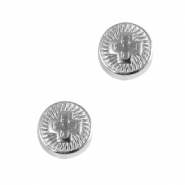 Correderas metálica DQ cruz 8mm Plata vieja (sin níquel)