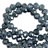 Abalorios faceteados disco 4x3mm Azul montana-revestimiento pearl shine