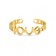 Anillos Acero Inox Love Dorado