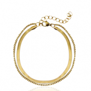 Pulseras Acero Inox serpiente 2 capas Dorado