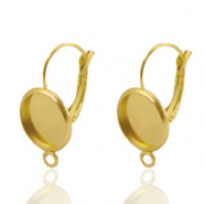 Fornituras Acero Inox pendientes para cabuch&oacute;n 12mm Dorado