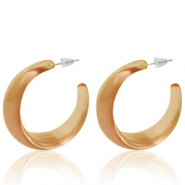 Pendientes Trendy criolla Marr&oacute;n tan