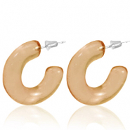 Pendientes Trendy criolla Marr&oacute;n tan