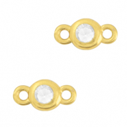 Entrepieza de cristal 3mm Cristal-dorado