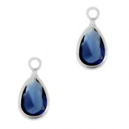 Colgantes de cristal gota Azul royal-plateado