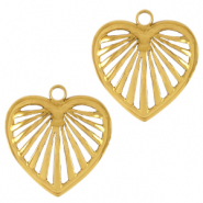 Colgantes Acero Inox corazón Dorado